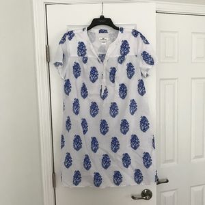 Vineyard Vines Blue and White Linen Dress